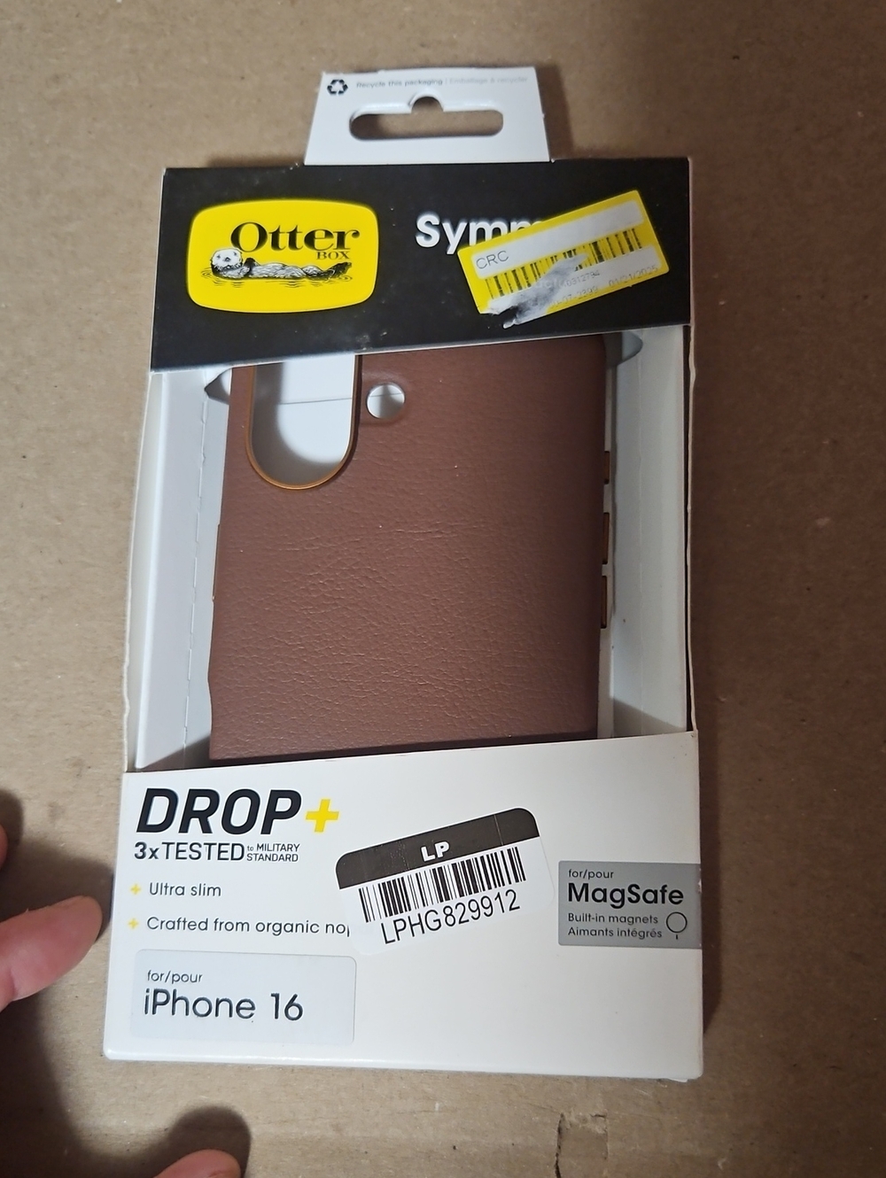 OtterBox iPhone 16 Symmetry Series Case with MagSafe - BROWN CACTUS LEATHER